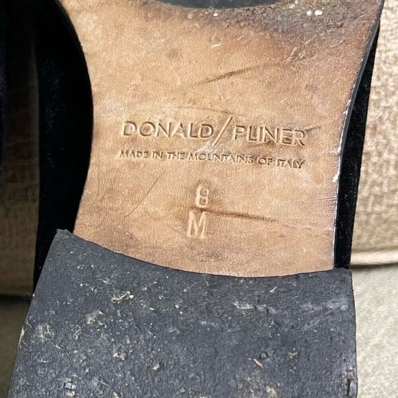 DONALD J PLINER Loafers Mens Size 8 Black Velvet Marcio Venetian Slip On Shoes - Picture 11 of 15